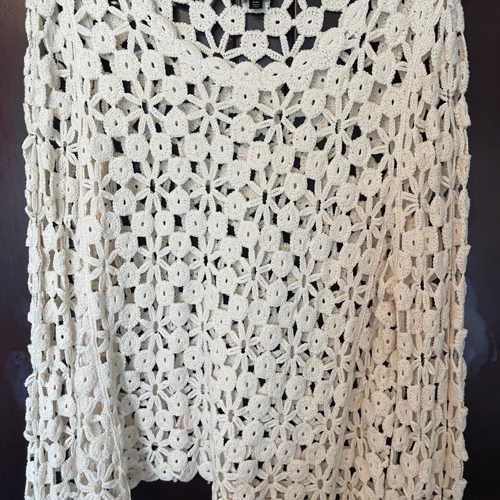 Coco + Carmen Cream Crochet Sweater